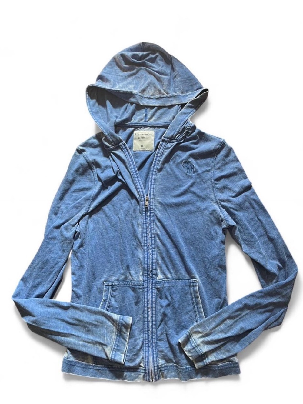 Abercrombie & Fitch Light Blue Hooded Zip Jacket